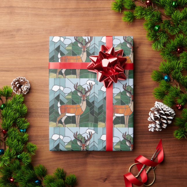 Glaskonst, glasaktigt, glasaktigt, Stil Hjort kons Presentpapper (Julgåva)