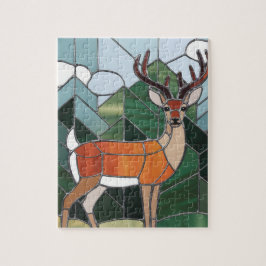 Glaskonst, glasaktigt, glasaktigt, Stil Hjort kons Pussel