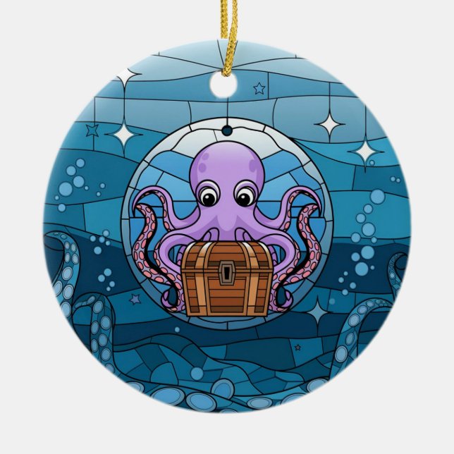 Glaskonst, glasaktigt, glasögonbläck julgransprydnad keramik (Framsidan)