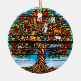 Glaskonst, Livets träd, glasskikt Julgransprydnad Keramik
