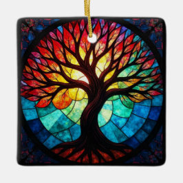 Glaskonst, Livets träd, glasskikt Julgransprydnad Keramik