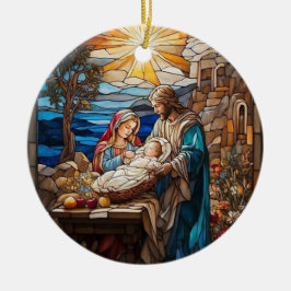 Glaskonst, Savior Jesus födelse Julgransprydnad Keramik