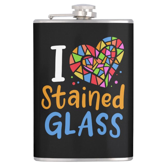 Glaskonstnär bestående av glasskikt fickplunta (Framsidan)