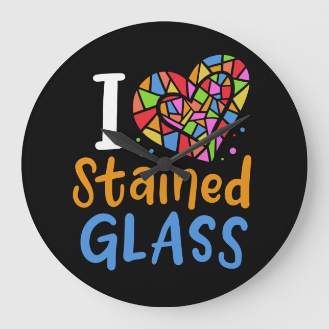 Glaskonstnär bestående av glasskikt stor klocka (Framsida)