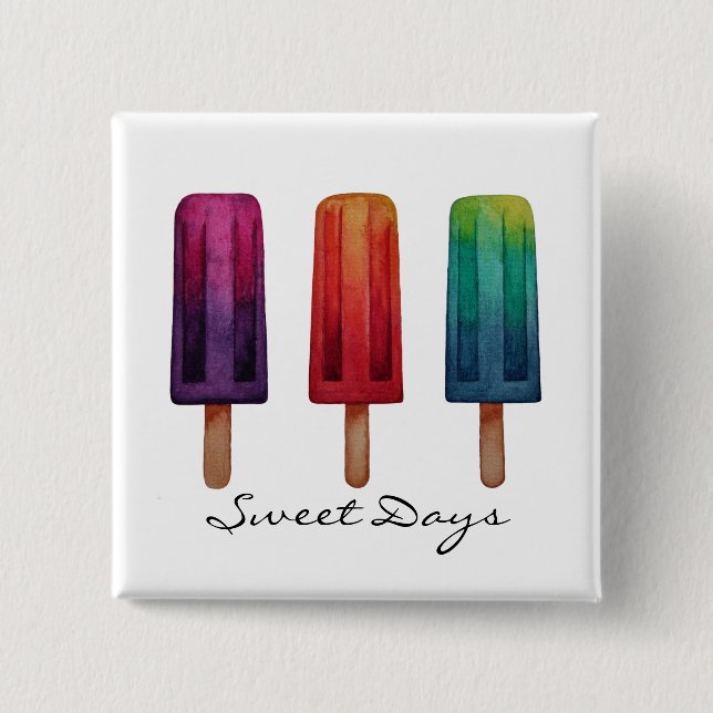 Glaskrämer med vattenfärgsfärgad bläckfisk knapp (Framsida)