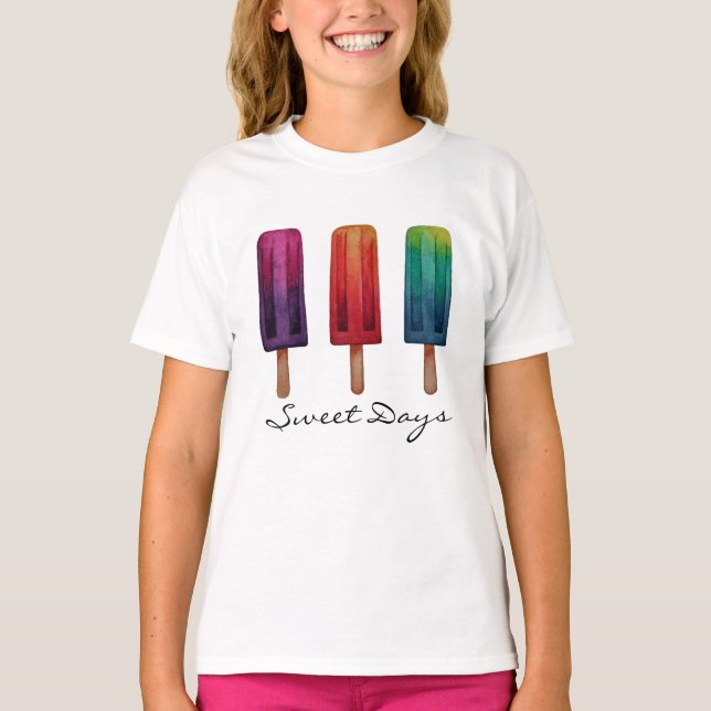 Glaskrämer med vattenfärgsfärgad bläckfisk t shirt (Framsida)