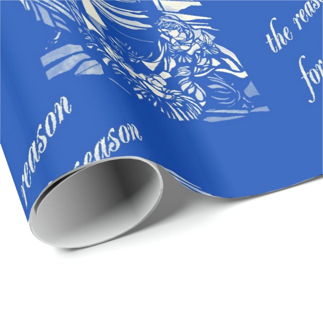 Glaslagat näringsvärde - blått presentpapper (Rullad Hörn)