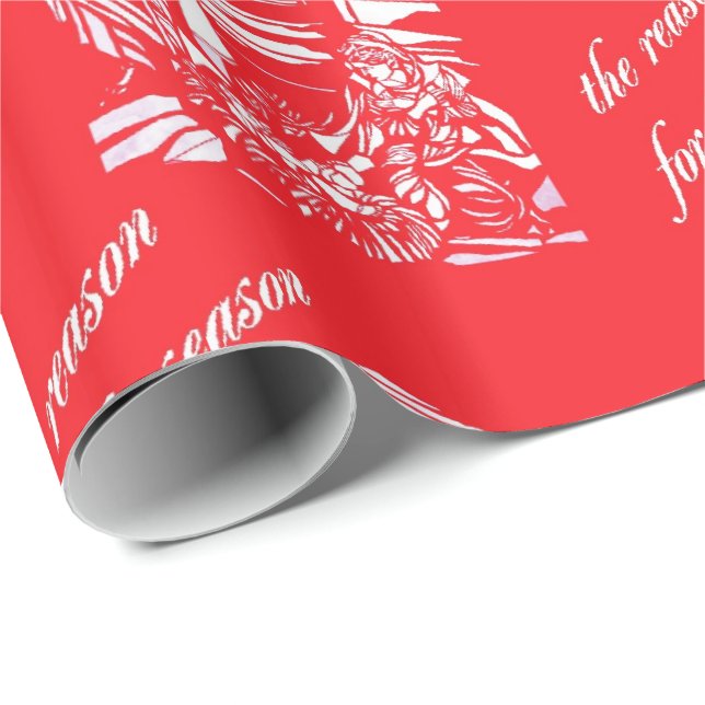 Glaslagat näringsvärde - rött presentpapper (Rullad Hörn)