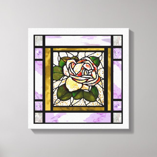 Glaslagrad konst i ro Guld Canvastryck (Framsida)