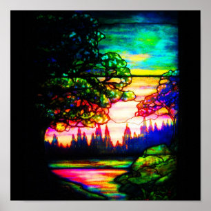 Glaslagrat glas med Poster Vintage Art-TIffany 1