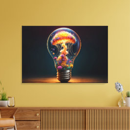 Glaslampa av manyfisk som ger en lysande fantasi canvastryck