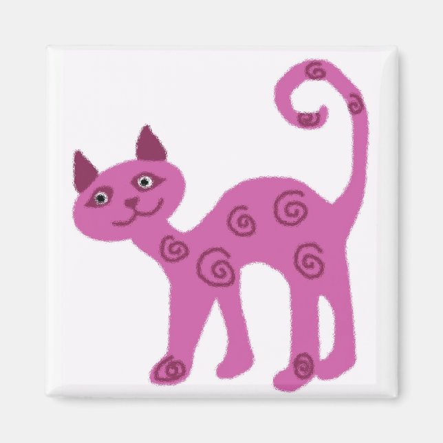 Glasmagnet tittar kattunge magnet (Framsidan)