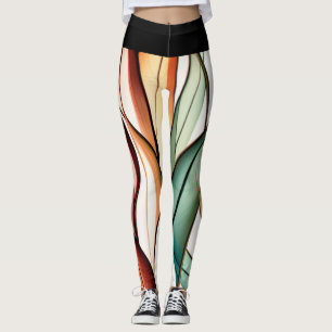 Glasmålat gräs leggings