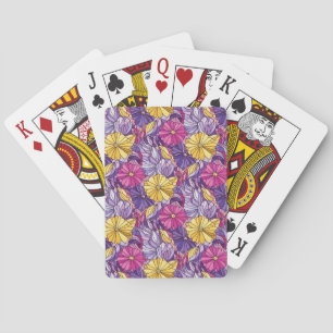 Glasmålning Abstrakt Lila Gul Rosa Casinokort