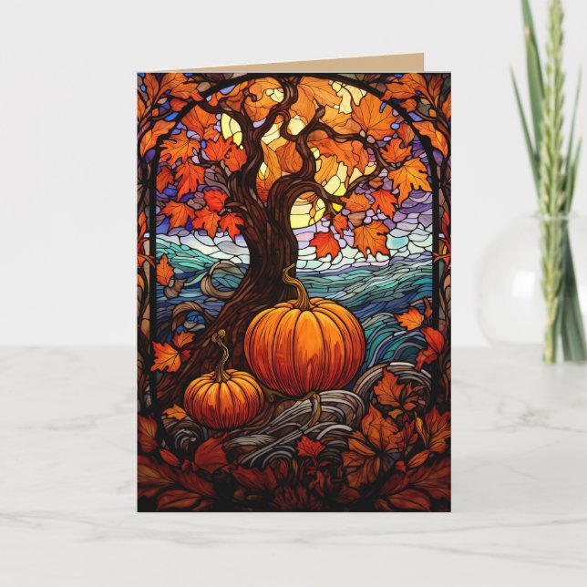 GLASMÅLNING AV HÖST TÄNKER PÅ DIG KORT (Framsida)