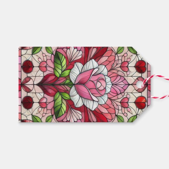 Glasmålning blomster Alla hjärtans dag Presentetikett (Framsidan (Horizontal))
