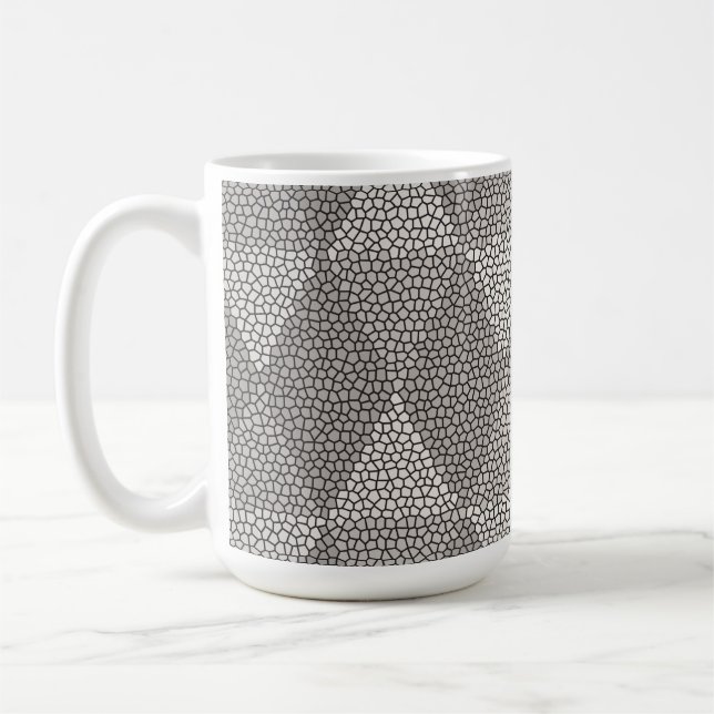 Glasmålning Silver Diamantmönster Kaffemugg (Vänster)