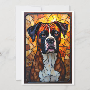 Glasmålning Stil Boxer Hund Kort