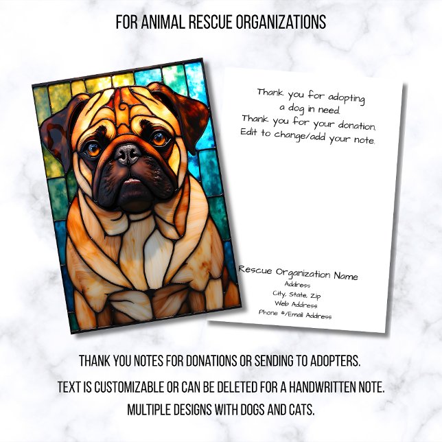 Glasmålning Stil Hund Räddning Organisation Tack Kort (Skapare uppladdad)