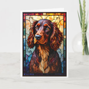 Glasmålning Stil Setter Spaniel Hund Kort