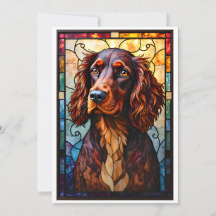 Glasmålning Stil Setter Spaniel Hund Kort