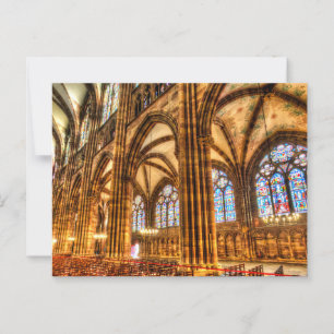 Glasmålning Strassburgs katedral Vykort