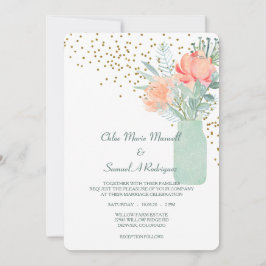 Glasmäss Burk Blommigt Bröllop Inbjudningar