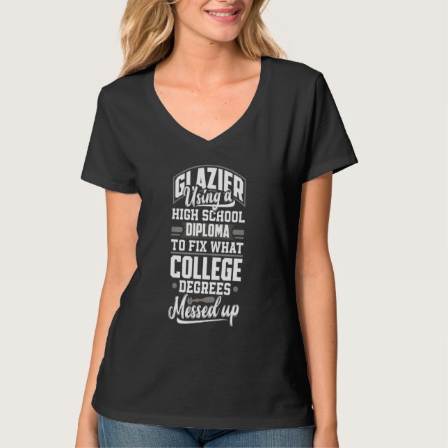 Glasmästare Fönsterpassare Puns 1 T Shirt (Framsida)