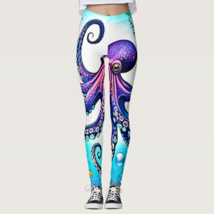 Glasmönster för korallytopus leggings
