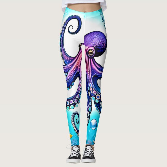 Glasmönster för korallytopus leggings (Framsida)
