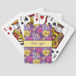 Glasmosaik Abstrakt Lila Gul Rosa Casinokort