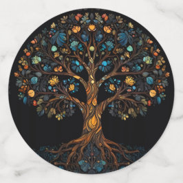 Glasmosaik färgad Träd