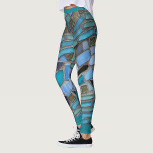 Glasmosaik för blåhavsfiske leggings