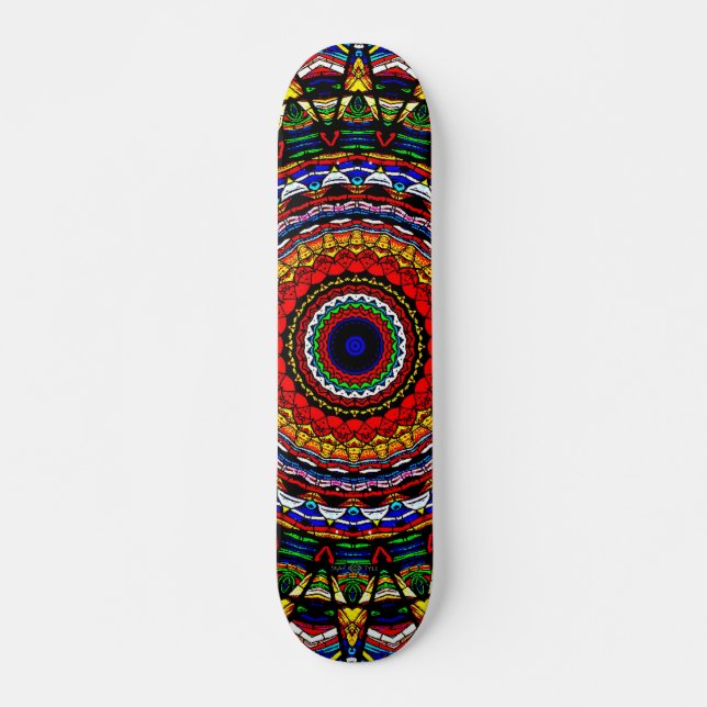 Glasmosaikmandala Mini Skateboard Bräda 18,5 Cm (Framsida)