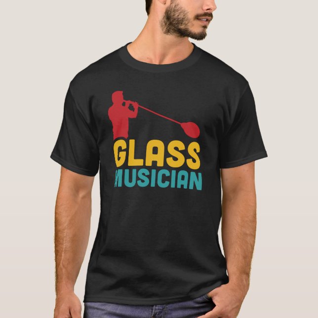 Glasmusiker - glasarbete - rolig glasblåsare t shirt (Framsida)