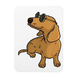 Glasögon av Dachshund Weiner Hund Sol Magnet