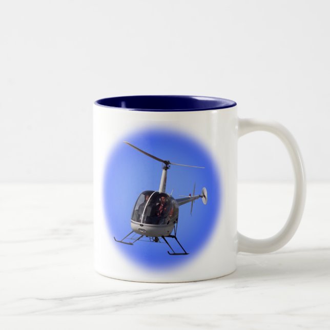 Glasögon av helikopterkaffe Kopp som flyger på Cho (Höger)