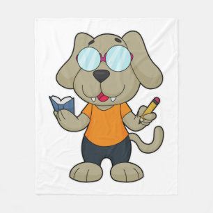 Glasögon av hund Nerd Bok Fleecefilt