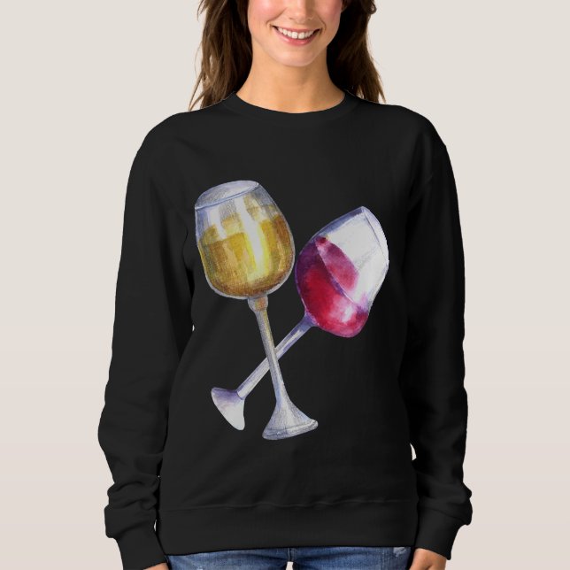 Glasögon av rött och vitt Vin T Shirt (Framsida)