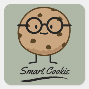 Glasögon av typen Smart Cookie Chocolate Chip Fyrkantigt Klistermärke