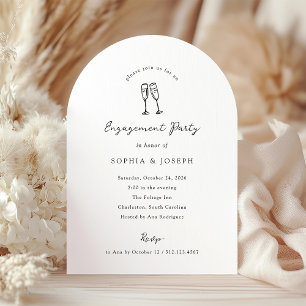 Glasögon av vetemisk champagne   Förlovningsfest Inbjudningar