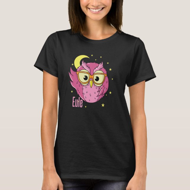 Glasögon av vilotyp Uggla, nattfångare Uggla God m T Shirt (Framsida)