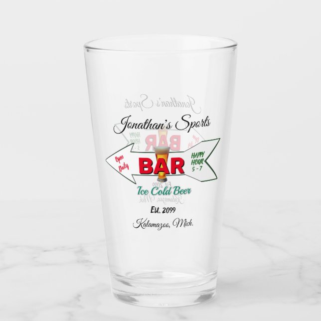 Glasögon för hemmasport Pub Beer Soda Tumblers Glaskopp (Framsida)