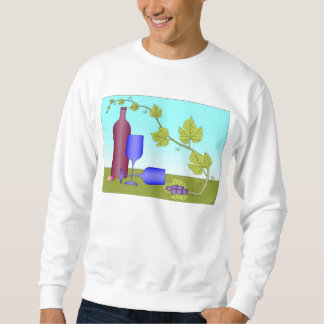 Glasögon från Vin flaska och vin Sweatshirt