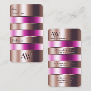 Glasögon i ro Guld Rosa Fluids Faux 3D Initialer Visitkort