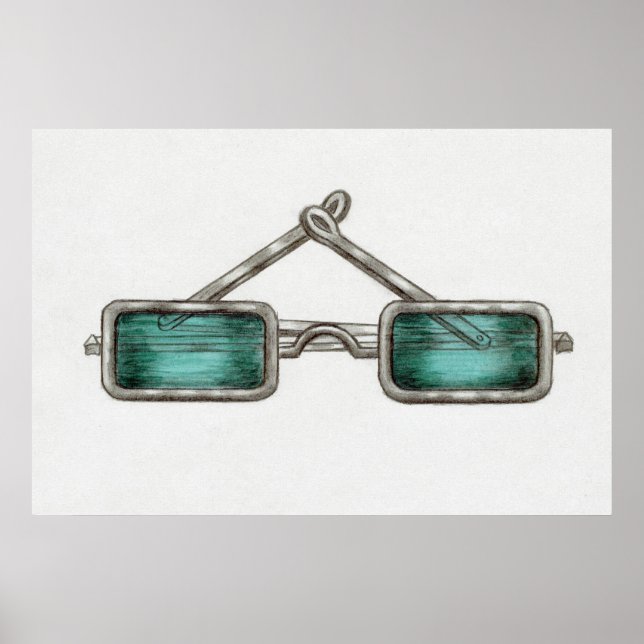 Glasögon med Grönt Lins (c. 1936) Poster (Framsidan)