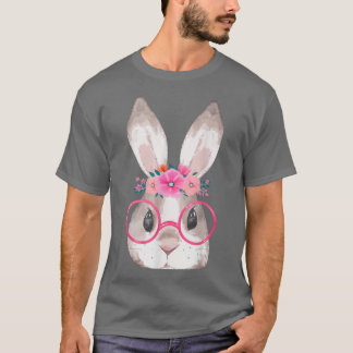 Glasögon och Blommigt med huvudband Ansikte i Cute T Shirt