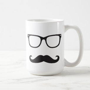 Glasögon och mustaschmugg kaffemugg