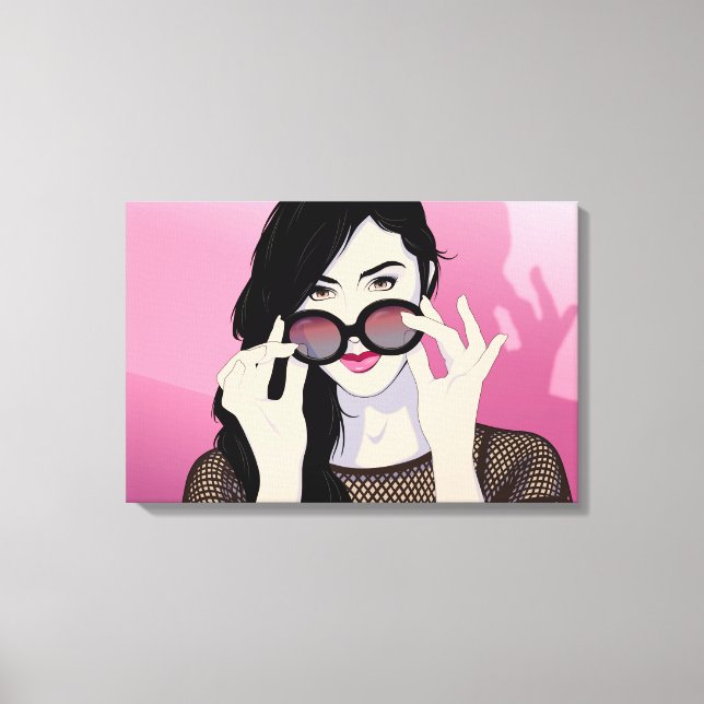 Glasögon ro-Färgad Canvastryck (Framsida)