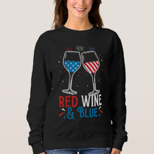 Glasögon rött vitt blått Vin, USA:s fyrhjuling 4:e T Shirt